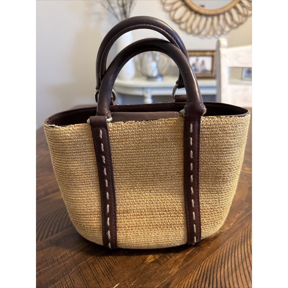 Antonio Melani Straw Handbag Top Handles Small